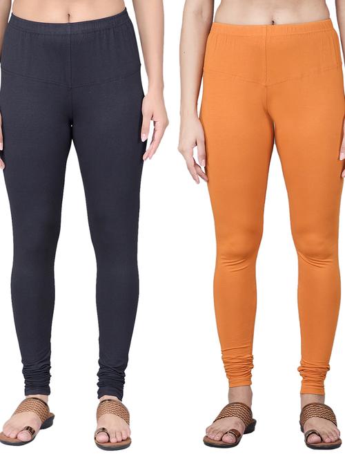 pack of 2 women solid mid rise legging - 21361874 - Very Small Image - 1