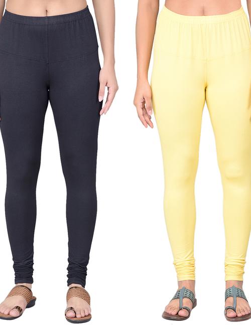 pack of 2 women solid mid rise legging - 21361885 - Very Small Image - 1
