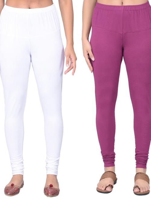 pack of 2 women solid mid rise legging - 21361921 - Very Small Image - 1