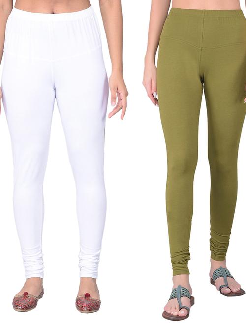 pack of 2 women solid mid rise legging - 21361922 - Very Small Image - 1