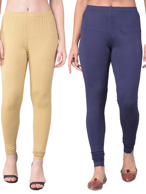 pack of 2 solid full length leggings - 21361946 - Very Small Image - 1