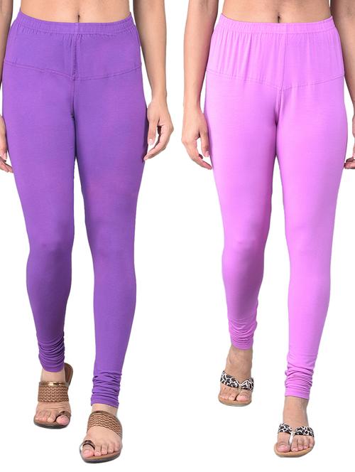 pack of 2 women solid mid rise legging - 21361981 - Very Small Image - 1