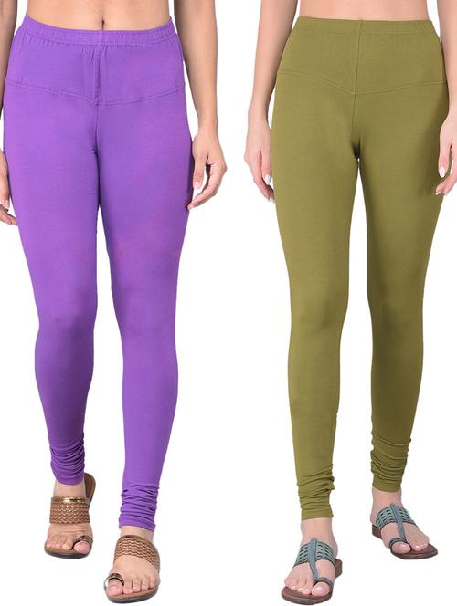 pack of 2 solid full length leggings - 21361988 - Very Small Image - 1