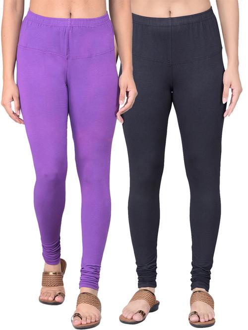 pack of 2 solid full length leggings - 21361992 - Very Small Image - 1
