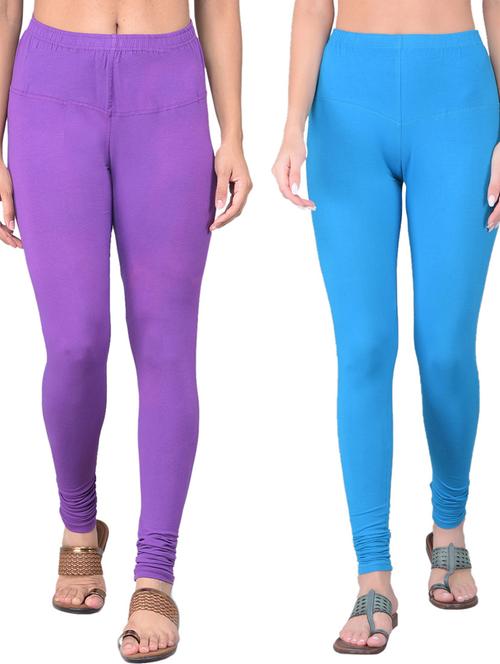 pack of 2 solid full length leggings - 21361996 - Very Small Image - 1