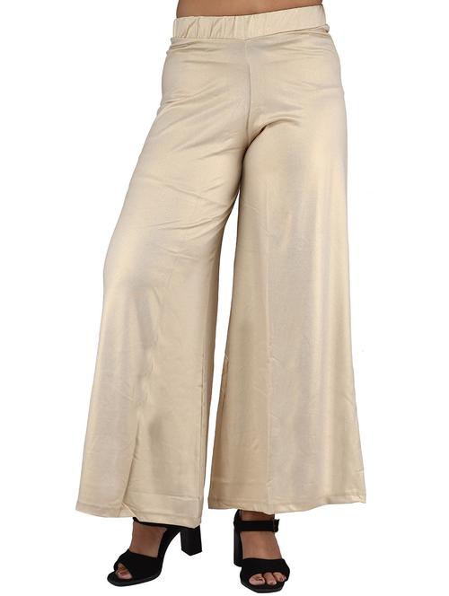 women solid mid rise flared palazzo - 21362613 - Very Small Image - 1