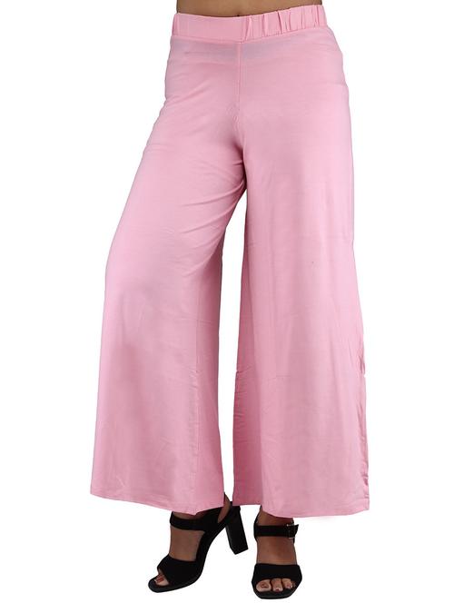 women solid mid rise flared palazzo - 21362621 - Very Small Image - 1