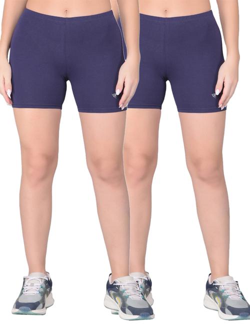 women pack of 2 solid cycling short - 21362767 - Very Small Image - 1