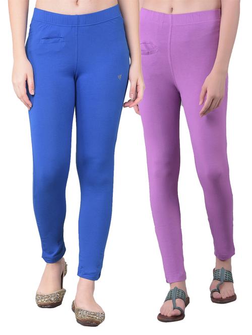 pack of 2 solid mid rise stretchy pants - 21363141 - Very Small Image - 1