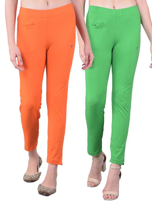 pack of 2 solid mid rise stretchy pants - 21363158 - Very Small Image - 1