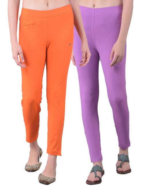 pack of 2 solid mid rise stretchy pants - 21363159 - Very Small Image - 1