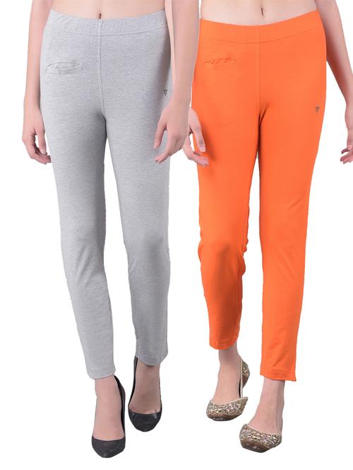 pack of 2 solid mid rise stretchy pants - 21363173 - Very Small Image - 1