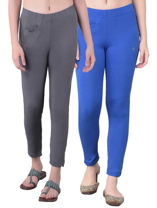 women's pack of 2 solid mid rise stretchy pants - 21363268 - Very Small Image - 1