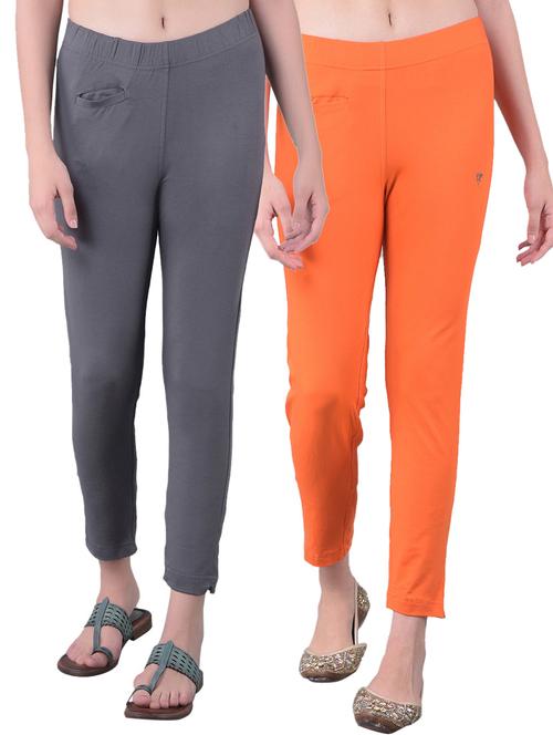 women's pack of 2 solid mid rise stretchy pants - 21363270 - Very Small Image - 1