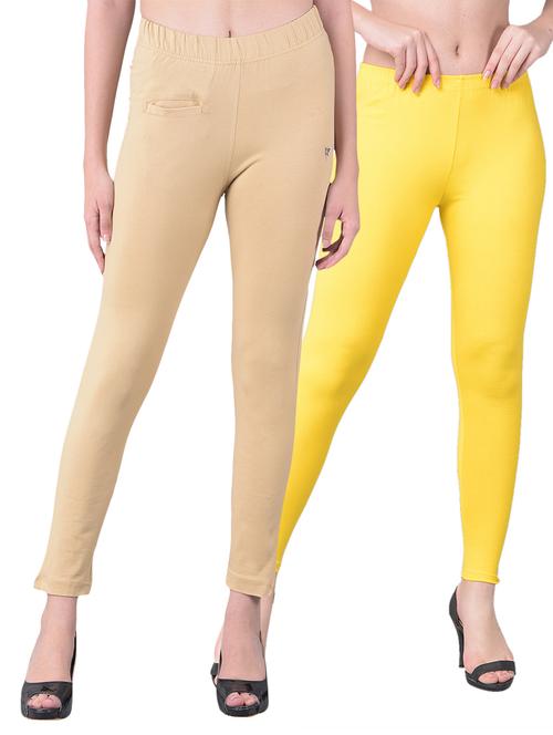 pack of 2 solid mid rise stretchy pants - 21363354 - Very Small Image - 1