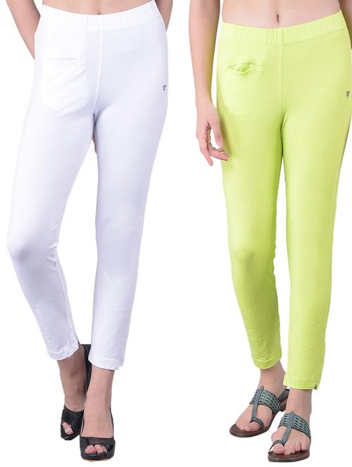 women's pack of 2 solid mid rise stretchy pants - 21363370 - Very Small Image - 1
