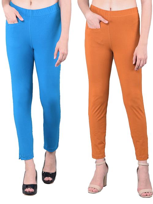 women's pack of 2 solid mid rise stretchy pants - 21363392 - Very Small Image - 1