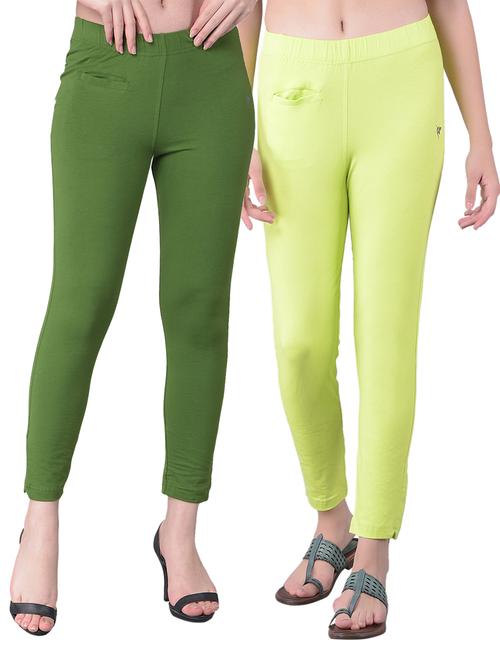 pack of 2 solid mid rise stretchy pants - 21363424 - Very Small Image - 1