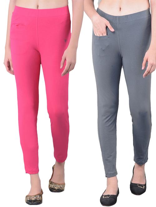 pack of 2 solid mid rise stretchy pants - 21363500 - Very Small Image - 1