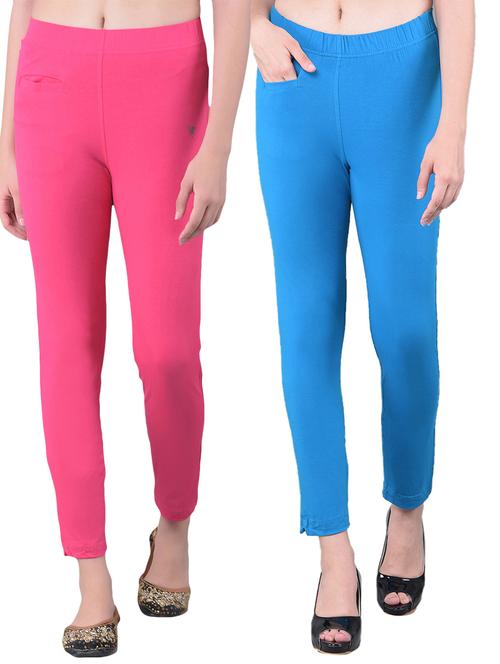 pack of 2 solid mid rise stretchy pants - 21363516 - Very Small Image - 1