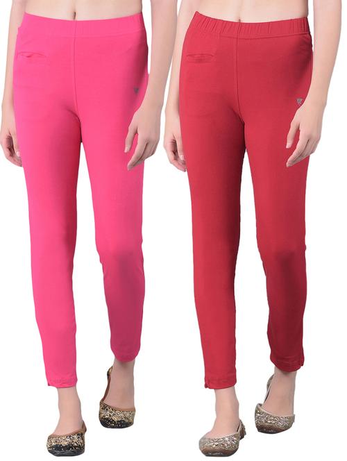 pack of 2 solid mid rise stretchy pants - 21363518 - Very Small Image - 1