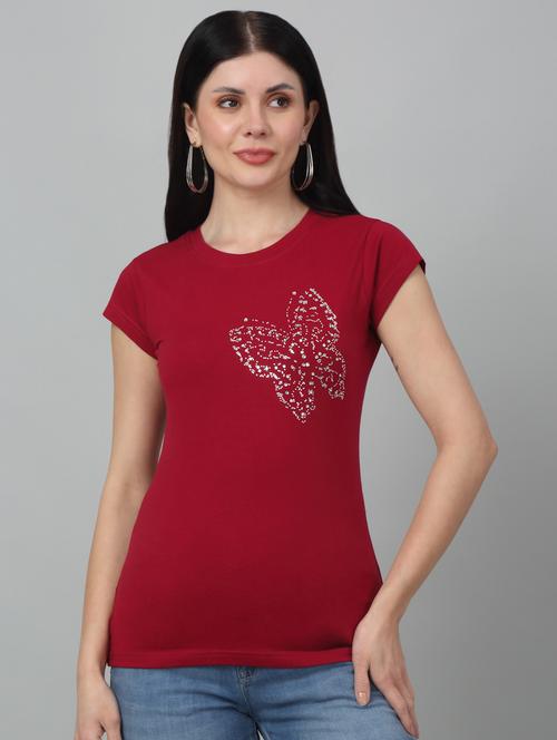 women placement print short sleeves t-shirt - 21363959 - Very Small Image - 1