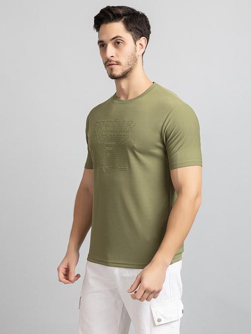 men round neck front print t-shirt - 21364458 - Very Small Image - 1