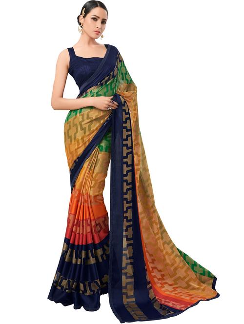 women printed saree - 21364759 - Very Small Image - 1