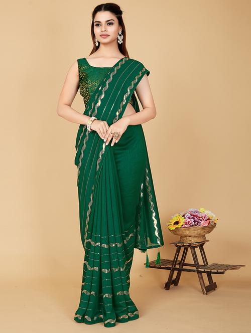women green embellished saree - 21364769 - Very Small Image - 1