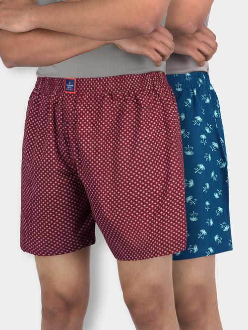 pack of 2 printed mid rise boxers - 21365111 - Very Small Image - 1