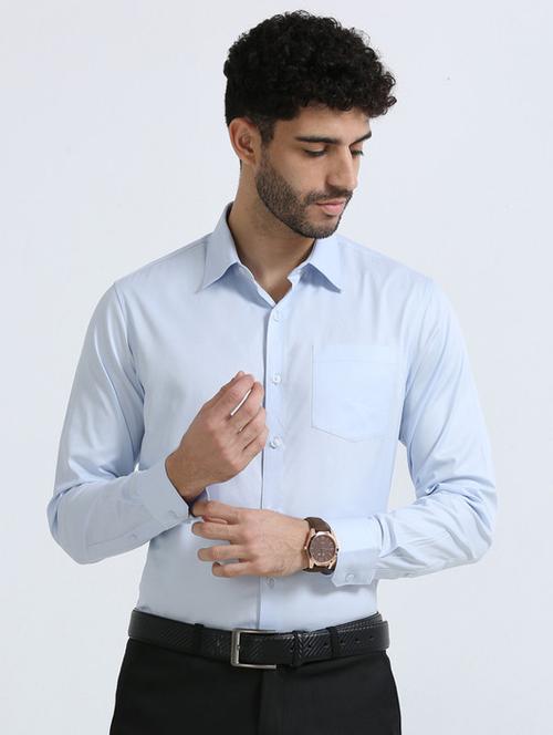 men solid cotton formal shirt - 21365299 - Very Small Image - 1