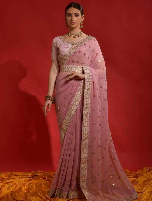 women sequined work saree - 21366434 - Very Small Image - 1