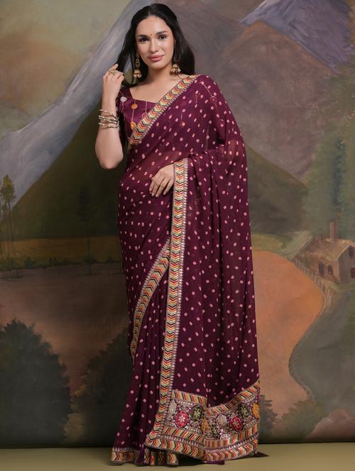women printed bordered saree - 21366450 - Very Small Image - 1