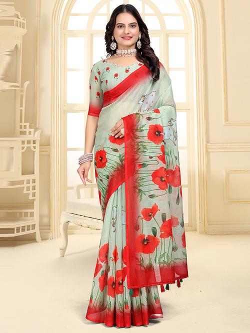 women printed saree - 21366486 - Very Small Image - 1