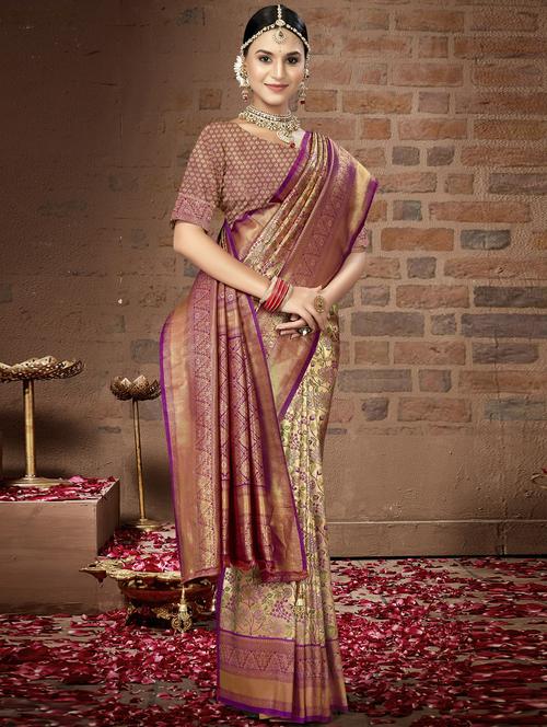 women self design bordered saree - 21369569 - Very Small Image - 1