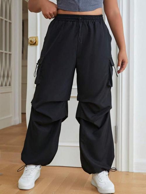 women mid-rise solid cargo trouser - 21370283 - Very Small Image - 1