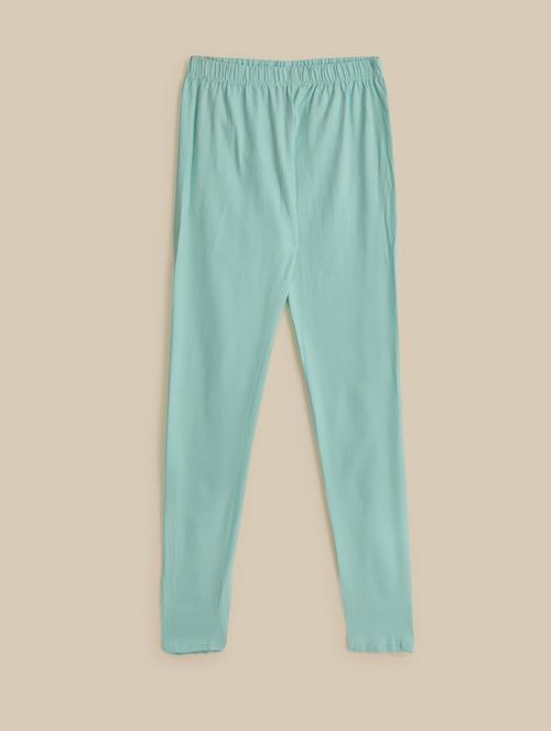 girls sea green solid jegging - 21371279 - Very Small Image - 1