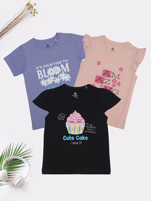 kids combo pack of 3 printed tees - 21371366 - Very Small Image - 1