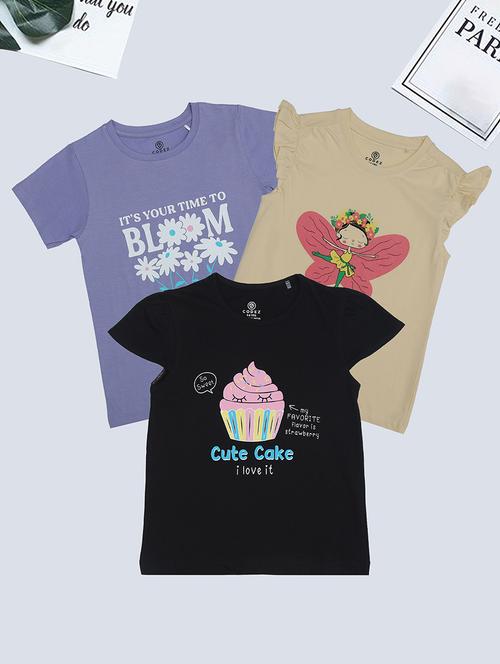 kids combo pack of 3 printed tees - 21371368 - Very Small Image - 1