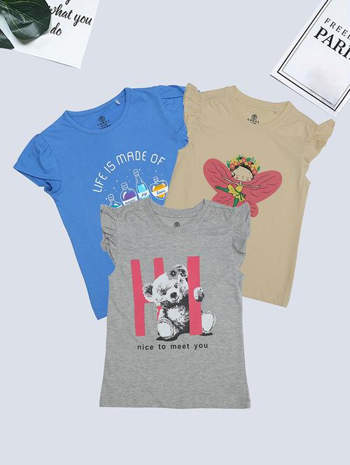 kids combo pack of 3 printed tees - 21371389 - Very Small Image - 1