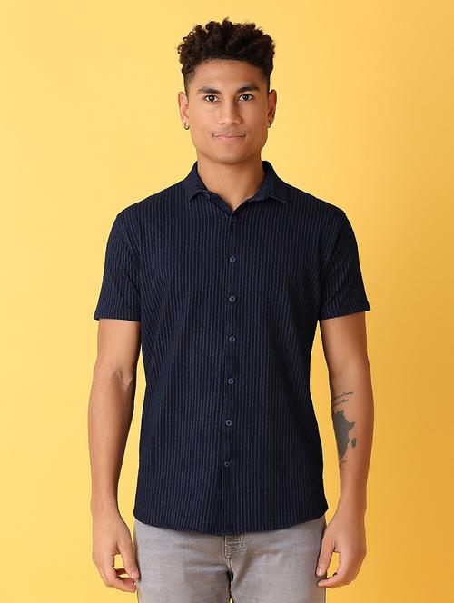 men stripes short sleeves casual shirt - 21372025 - Very Small Image - 1