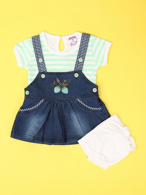 girls green cotton skirt top with bloomer set - 21372201 - Very Small Image - 1