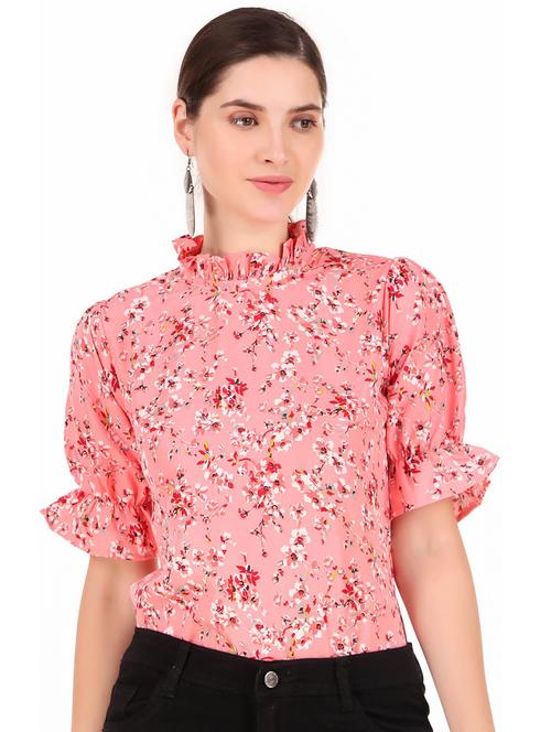 women printed puff sleeves straight top - 21373790 - Very Small Image - 1