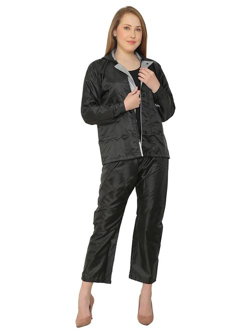 women hooded solid rain suit set - 21374122 - Very Small Image - 1