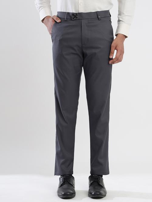 men solid flat front formal trouser - 21374350 - Very Small Image - 1