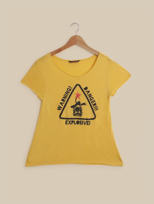 yellow cotton regular tshirt - 21374620 - Very Small Image - 1