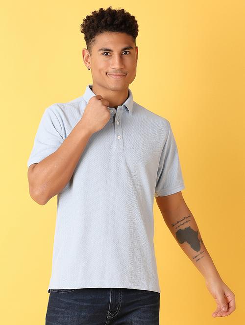 men polo neck self design short sleeve t-shirt - 21378398 - Very Small Image - 1