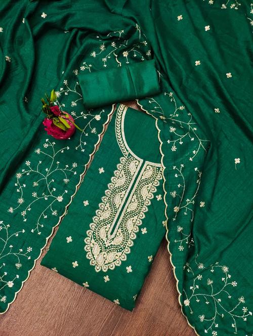 embroidered unstitched suit set - 21381153 - Very Small Image - 1