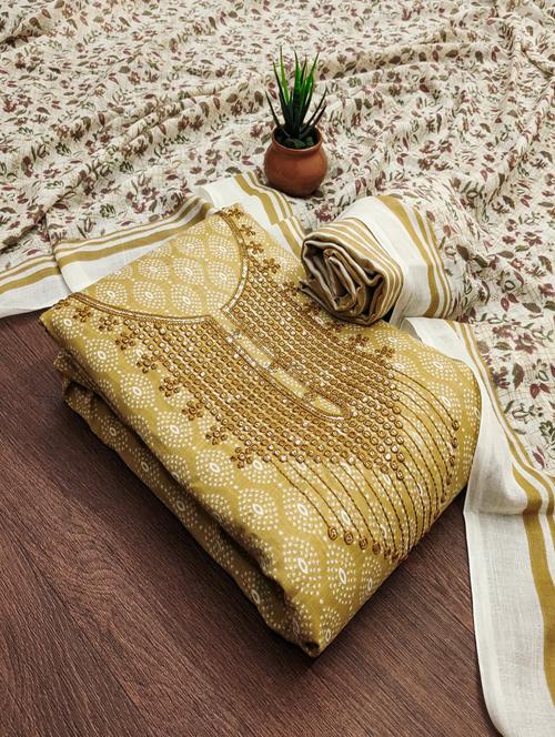 embroidered unstitched suit set - 21381162 - Very Small Image - 1