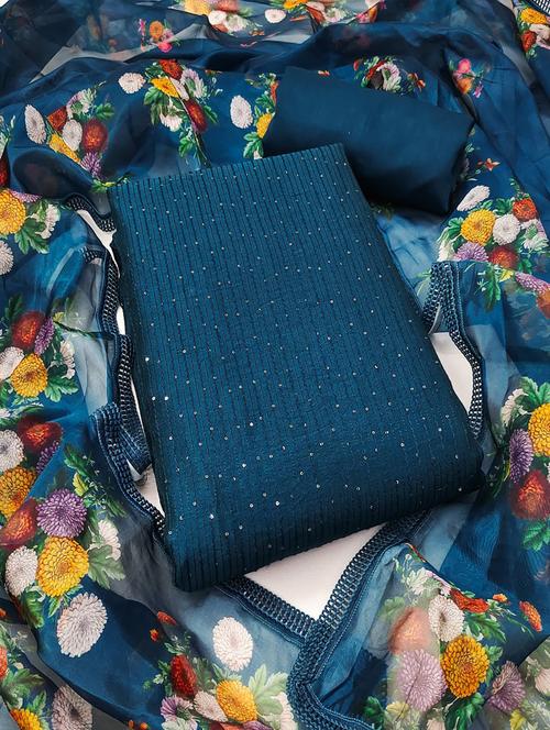 embroidered unstitched suit set - 21381189 - Very Small Image - 1
